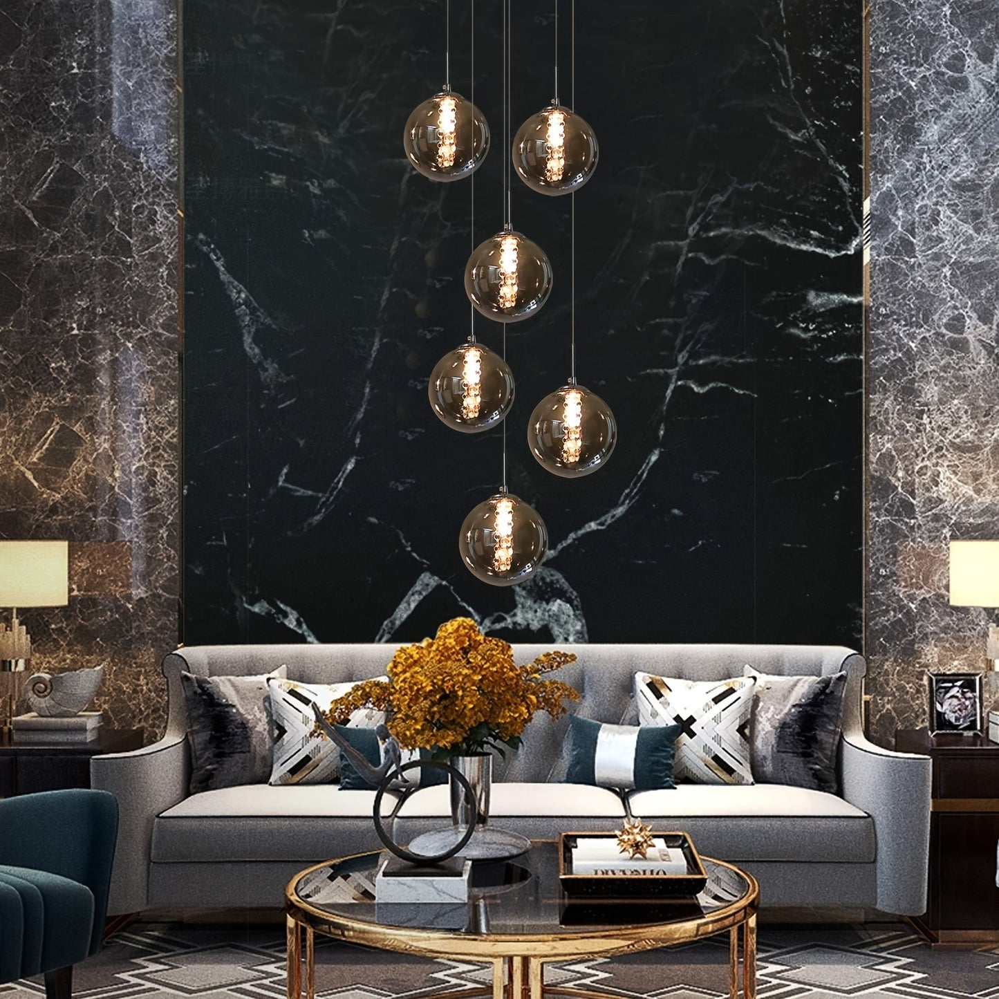 Dark grey bulb lights