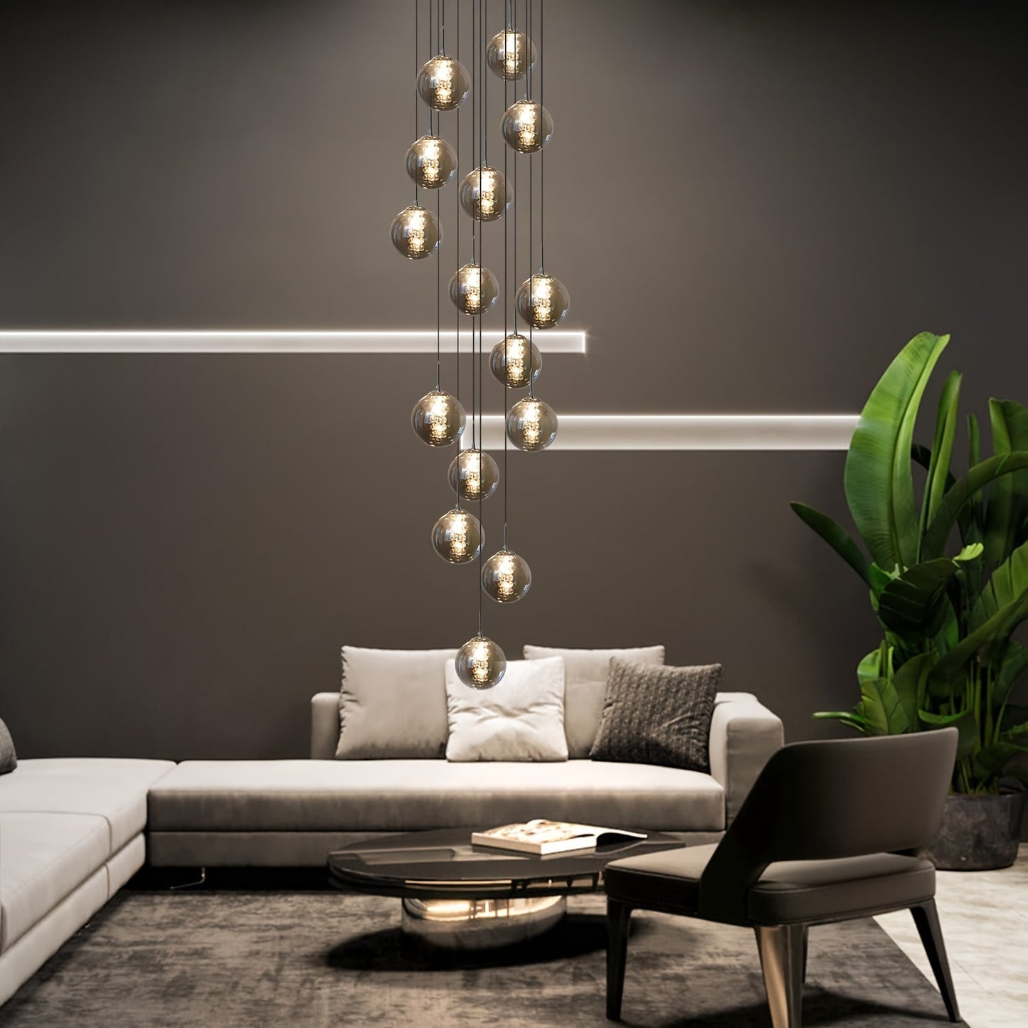 Dark grey bulb lights