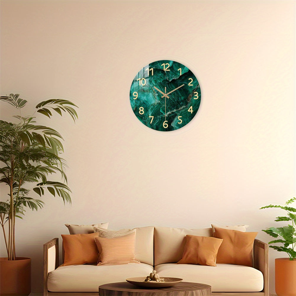 Green Marble Wall Clock