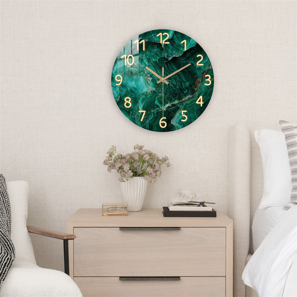 Green Marble Wall Clock