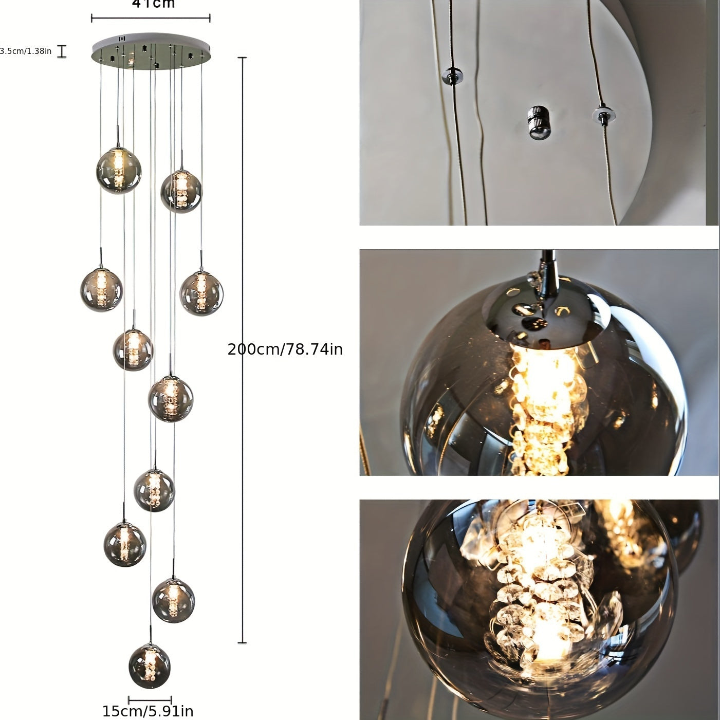 Dark grey bulb lights